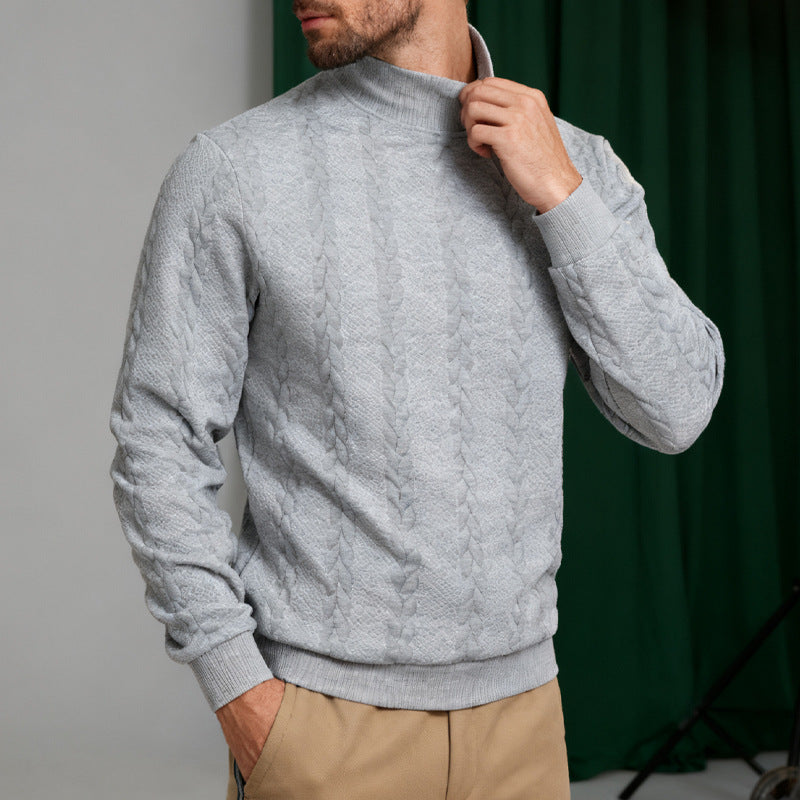 Blake Holloway Jacquard Knit Mid-Collar Sweater