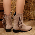 Abigail Western Tassel Ankle Boots