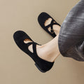 Élise Retro Cross-Strap Mary Jane Ballet Flats