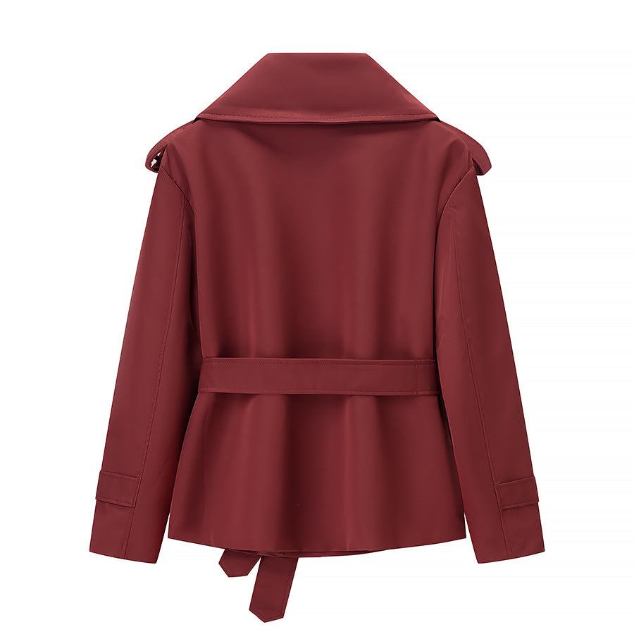 Avéra Tailored Double-Breasted Trench Coat