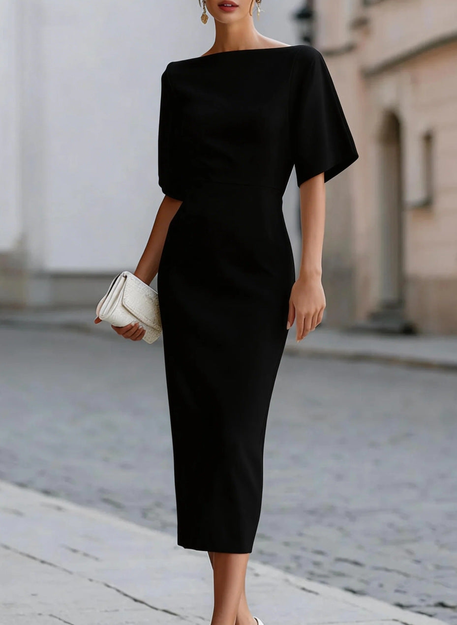 Penelope Waist-Cinching Dolman Sleeve Dress
