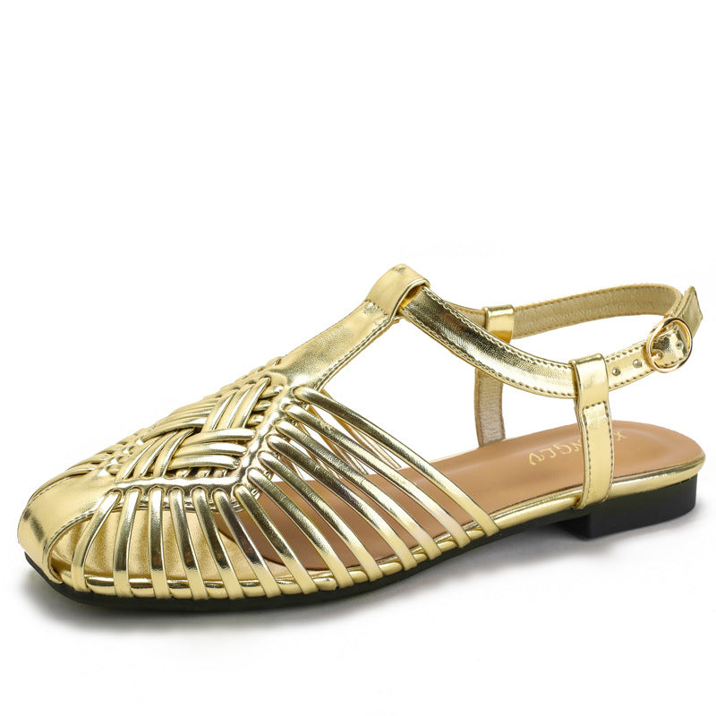 Élise Roman Closed Toe Flat Sandals