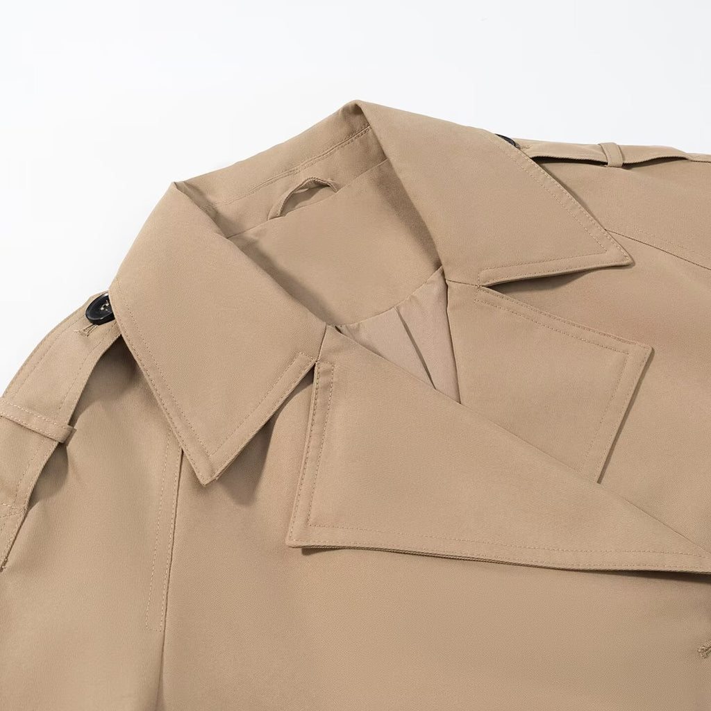 Léa Cropped Double-Breasted Trench Jacket