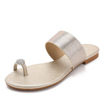 Élise Rhinestone Beach Flat Sandals