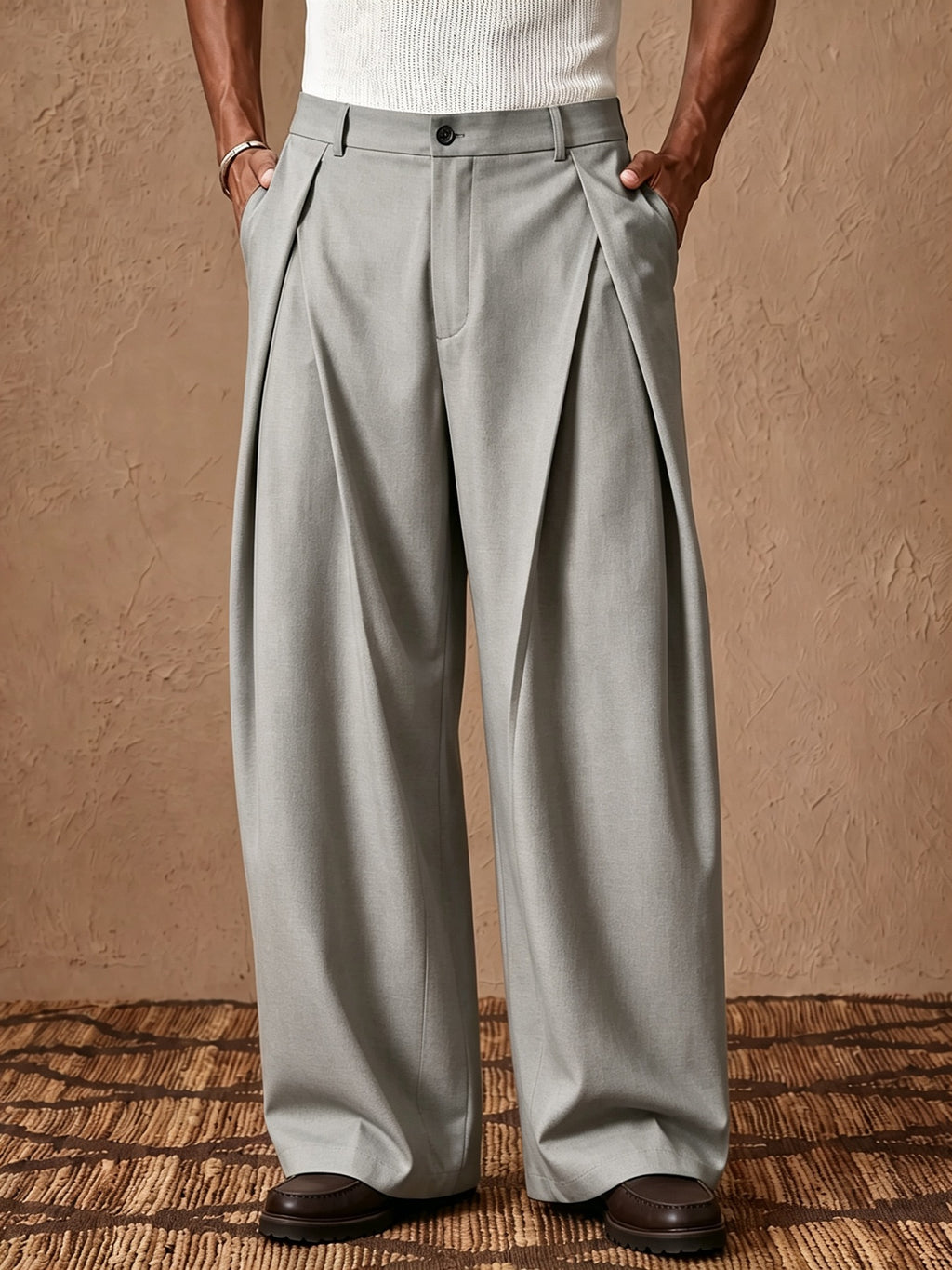 Daniel Brooks Pleated Wide Leg Slacks