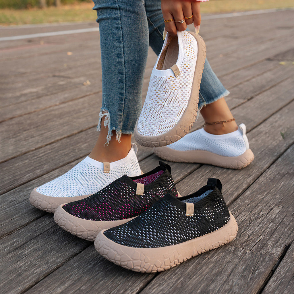 Élise Checkered Knitted Comfortable Orthopedic Walking Shoes