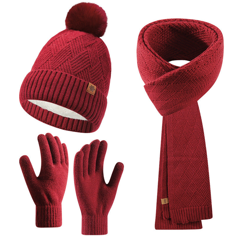 Léa Cable Knit Pom Beanie Scarf Set
