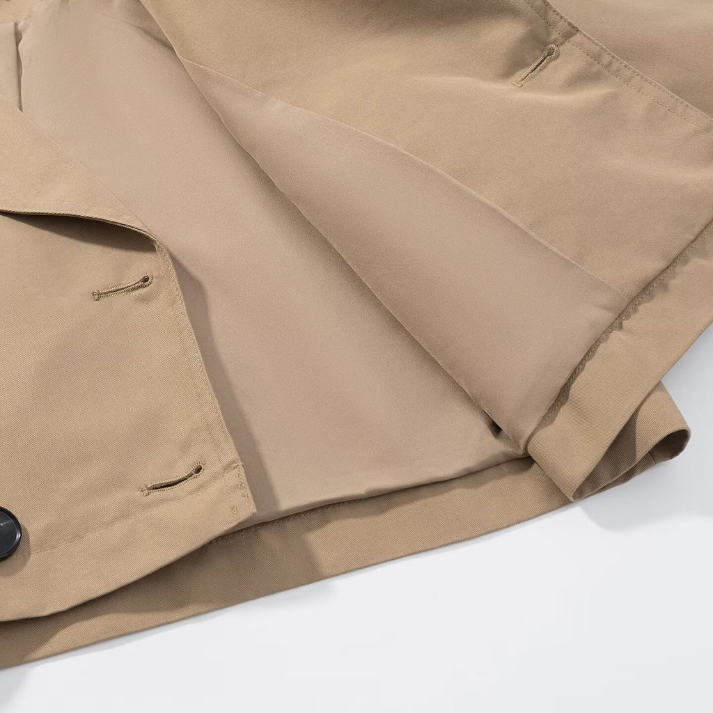 Léa Cropped Double-Breasted Trench Jacket