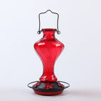 EdenCraft Artisan Twisted Glass Hummingbird Feeder