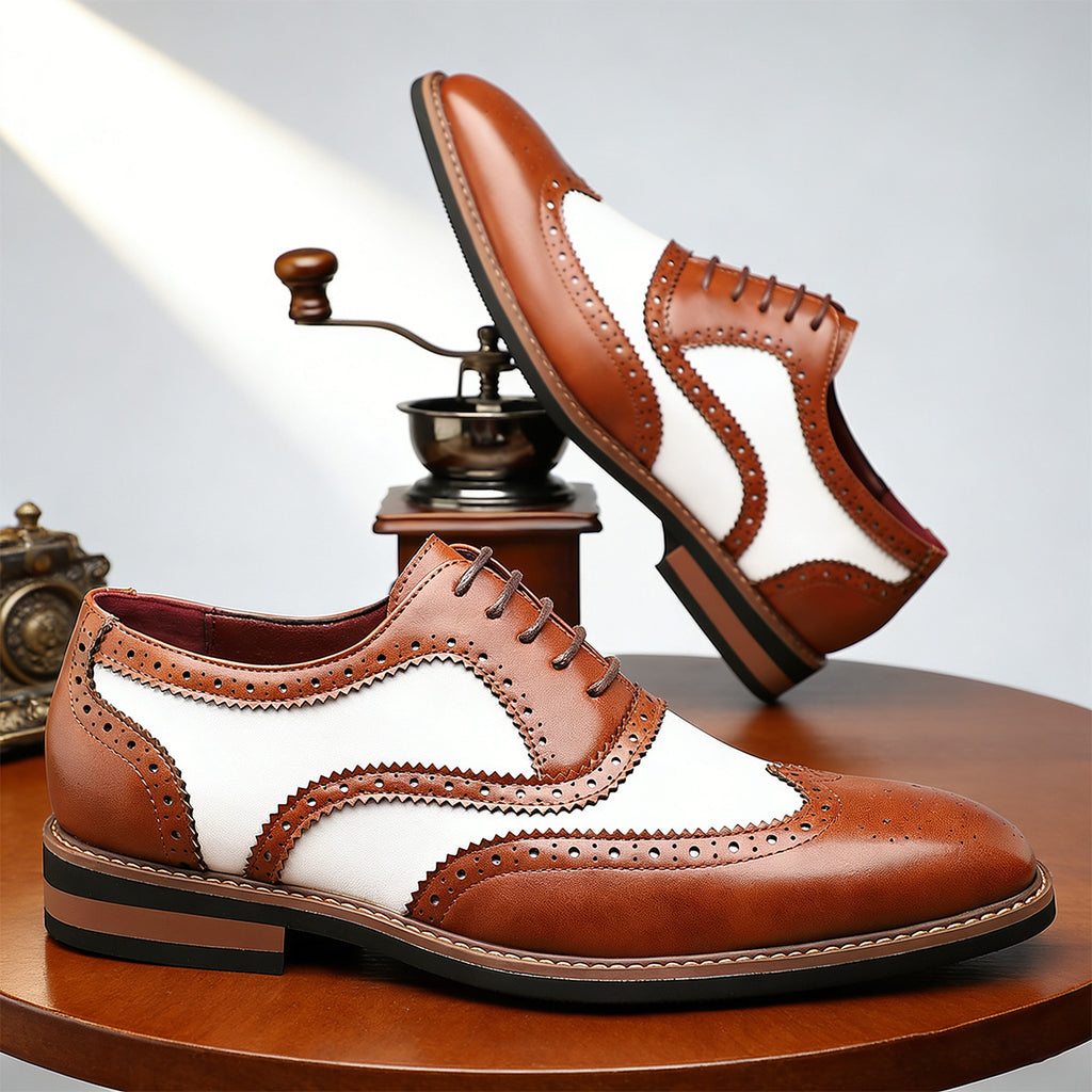 Stirling Two-Tone Wingtip Dress Oxfords