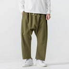 Urban Theory Baggy Drop-Crotch Cotton-Blend Pants