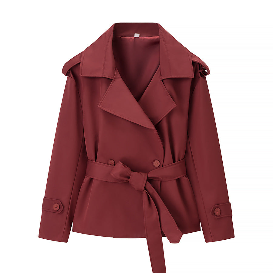 Avéra Tailored Double-Breasted Trench Coat
