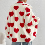 Léa Women's Cozy Hearts Plush Zip Jacket