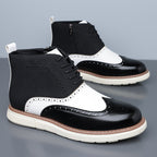 Stanton High-Top Brogue Side-Zip Dress Sneaker