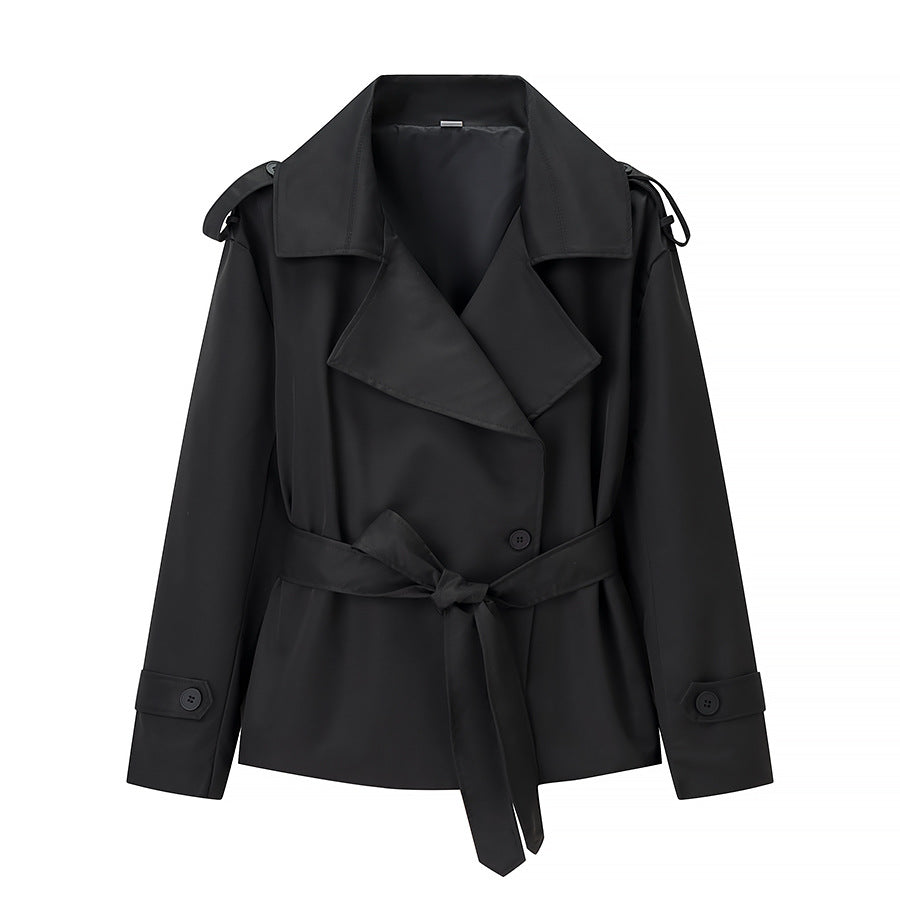Avéra Tailored Double-Breasted Trench Coat
