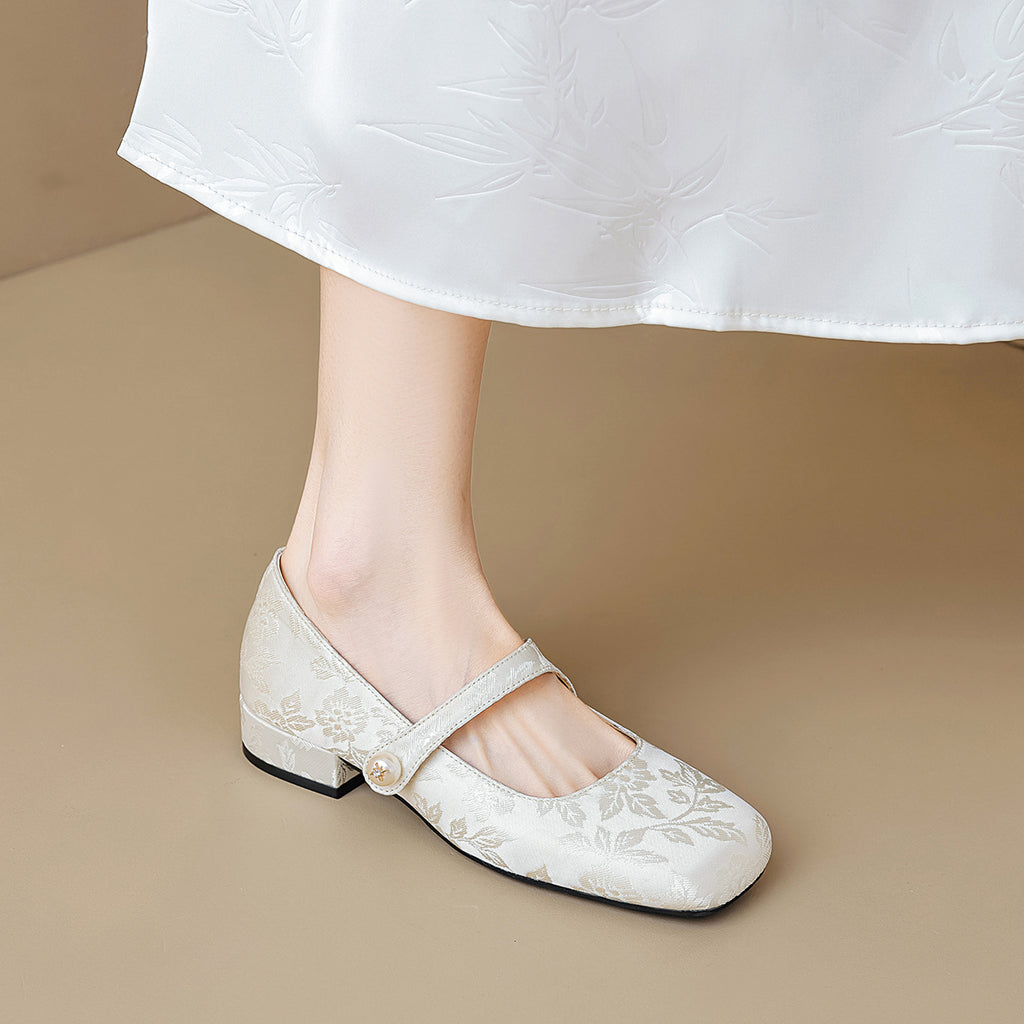 Élise Jacquard Floral Mary Jane Ballet Flat