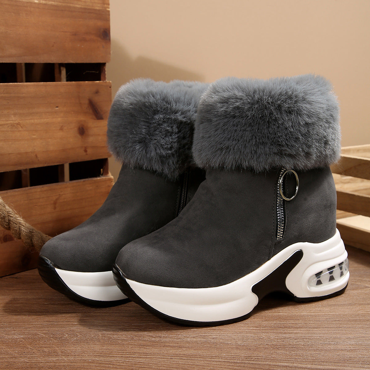 Élise Fur Lined Vegan Suede Boots
