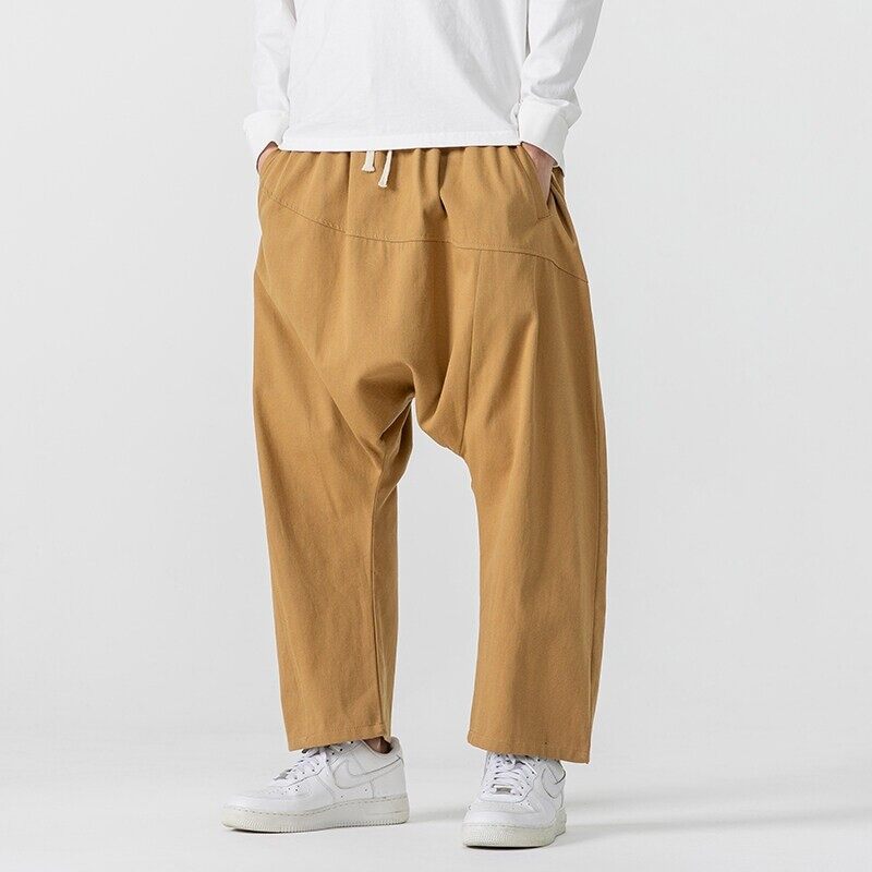 Urban Theory Baggy Drop-Crotch Cotton-Blend Pants