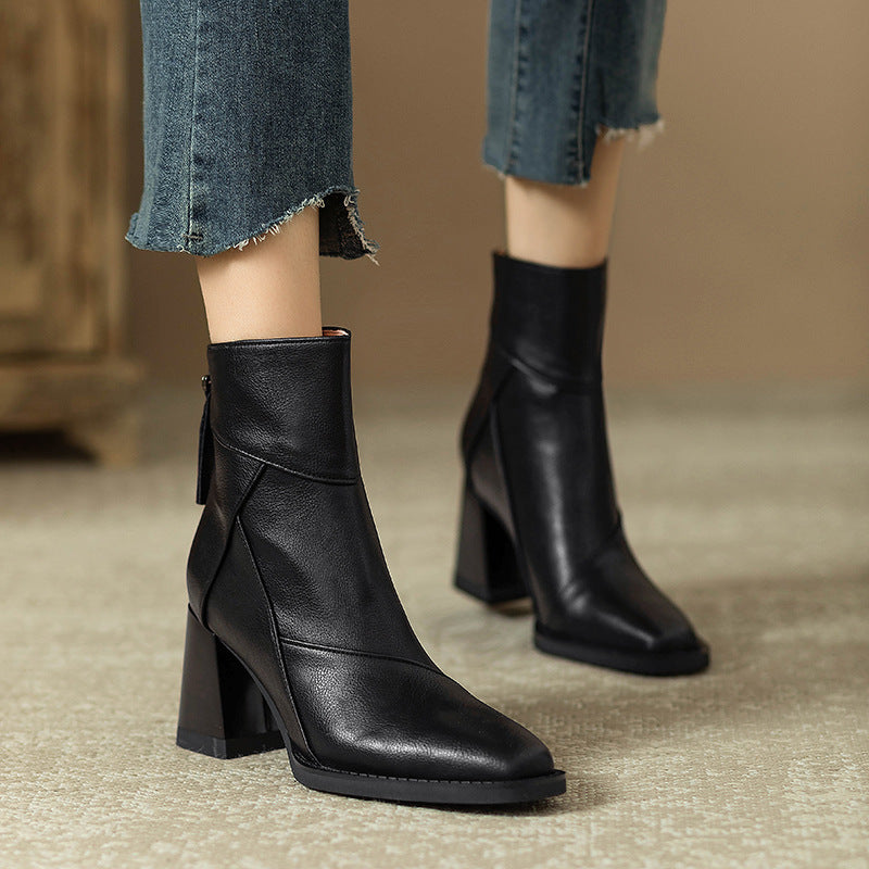 Élise Sculpted Block Heel Ankle Boots