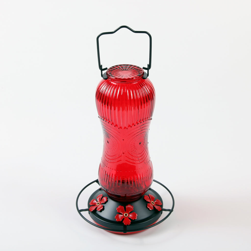EdenCraft Artisan Glass Hummingbird Feeder with Ant Moat