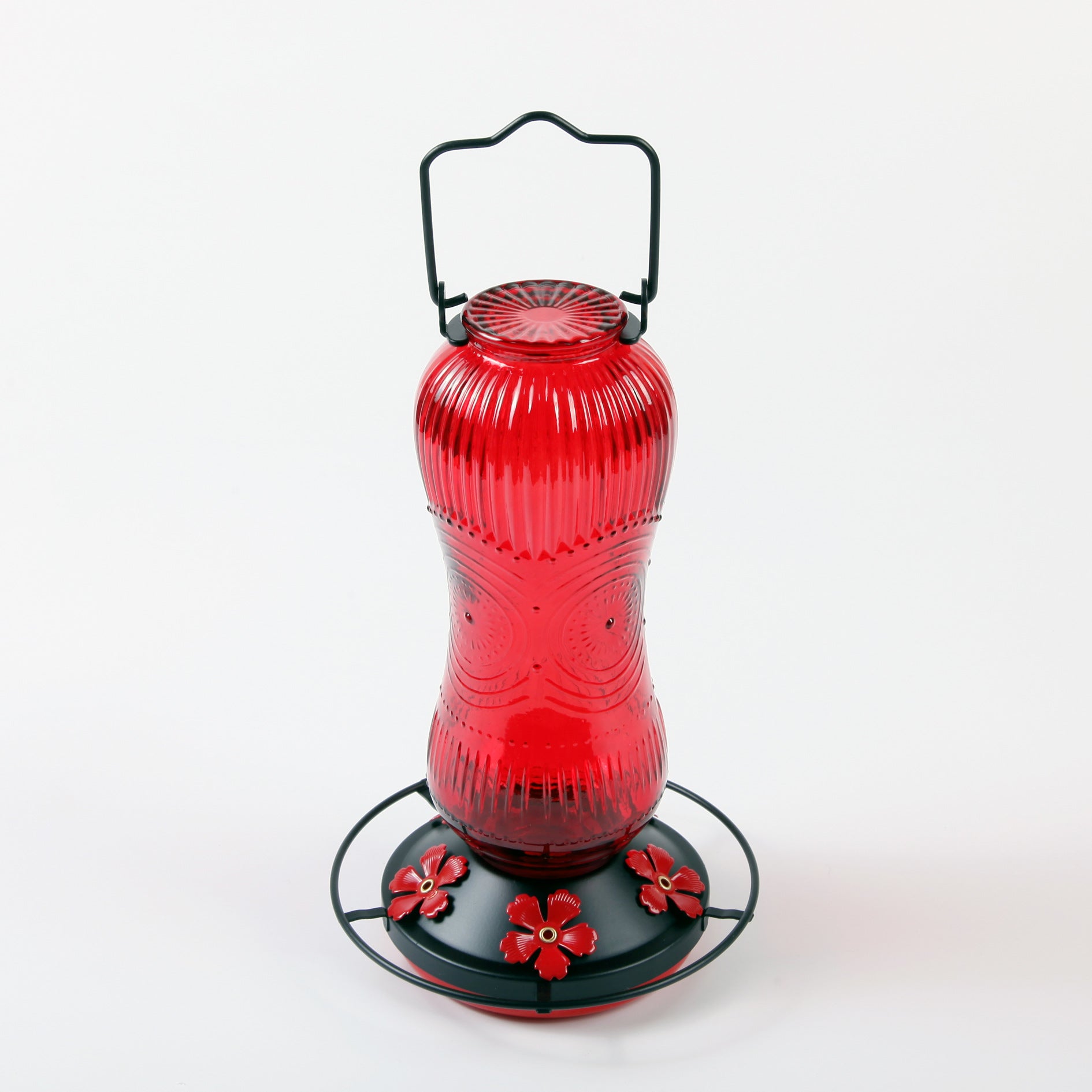 EdenCraft Artisan Glass Hummingbird Feeder with Ant Moat