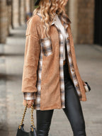 Léa Women's Plaid Plush Long Jacket