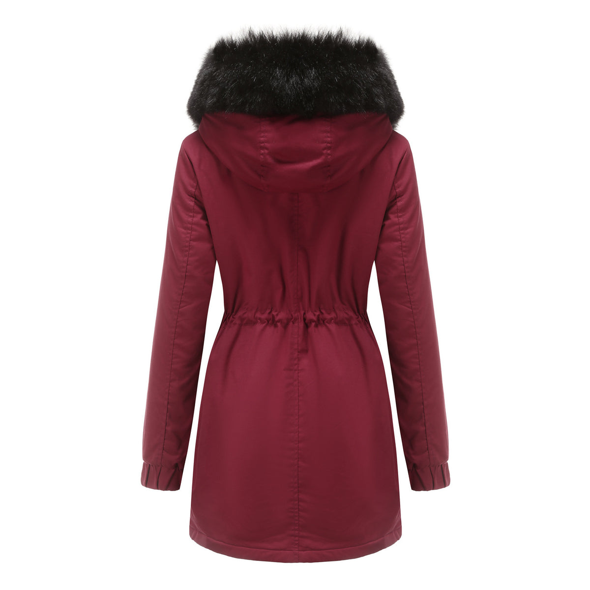 Léa Faux Fur Hooded Cinched Waist Parka