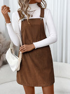 Penelope Casual Fall Corduroy Jumper Dress