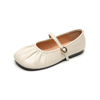 Élise Soft Sole Scrunched Mary Jane Ballet Flats