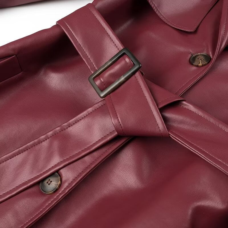 Léa Signature Vegan Leather Trench Coat