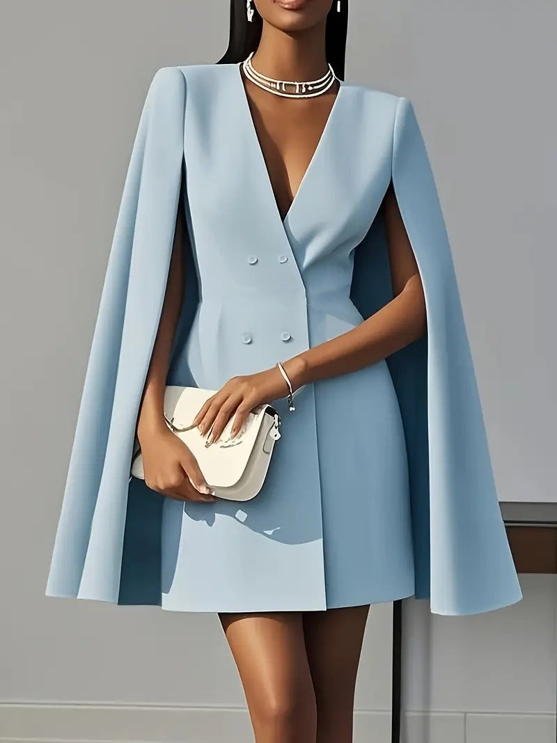 Léa Double-Breasted Shawl Business Casual Dress
