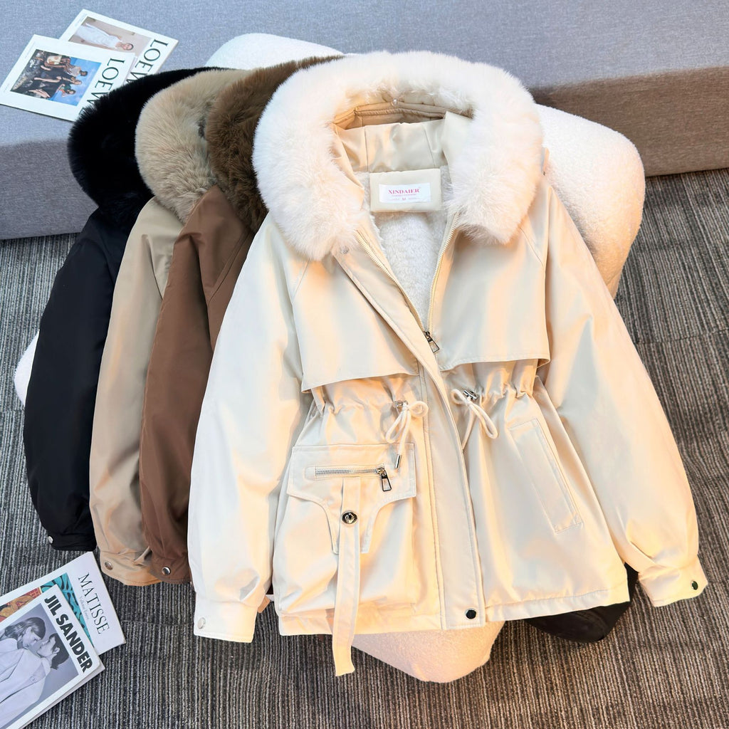 Rosella Cinch Waist Fleece Lined Jacket