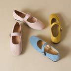 Élise Minimal Elegant Suede Mary Jane Ballet Flats