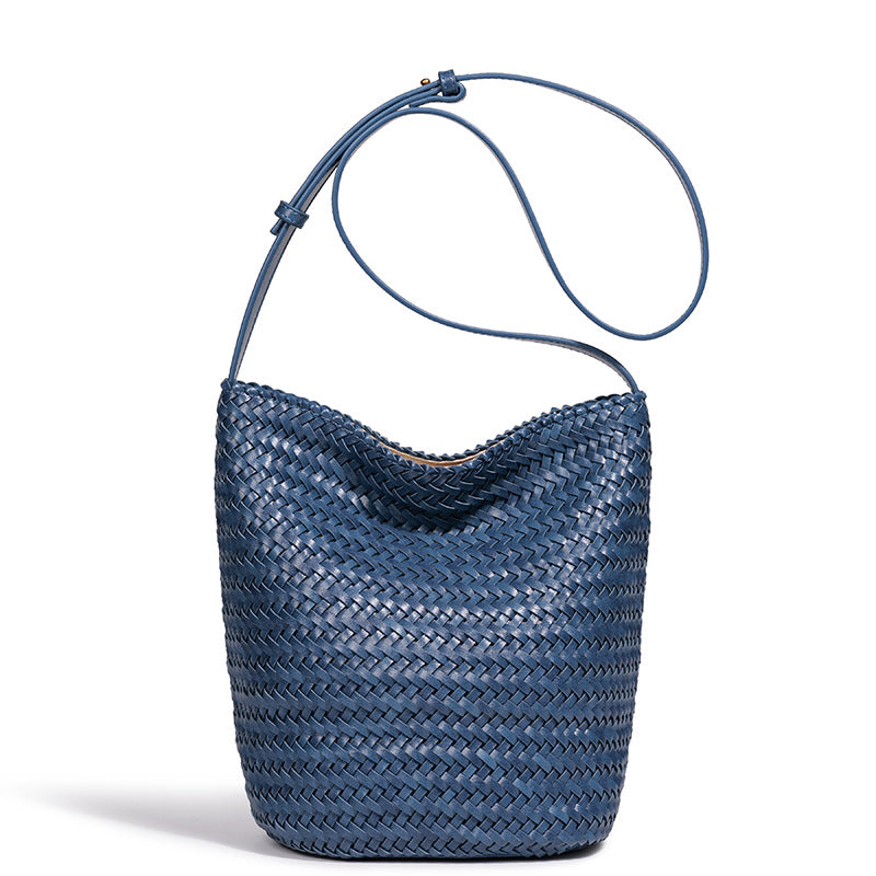 Élise Woven Vegan Leather Bucket Bag