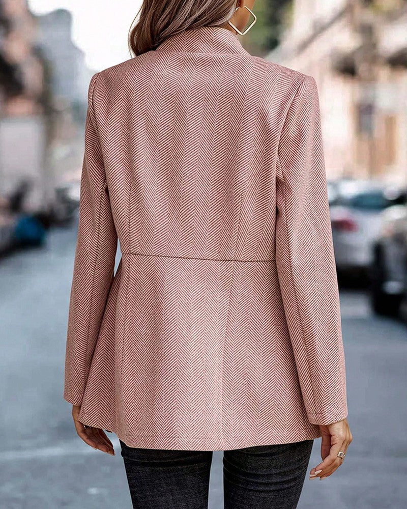 Léa Business Casual Buttonless Jacquard Jacket