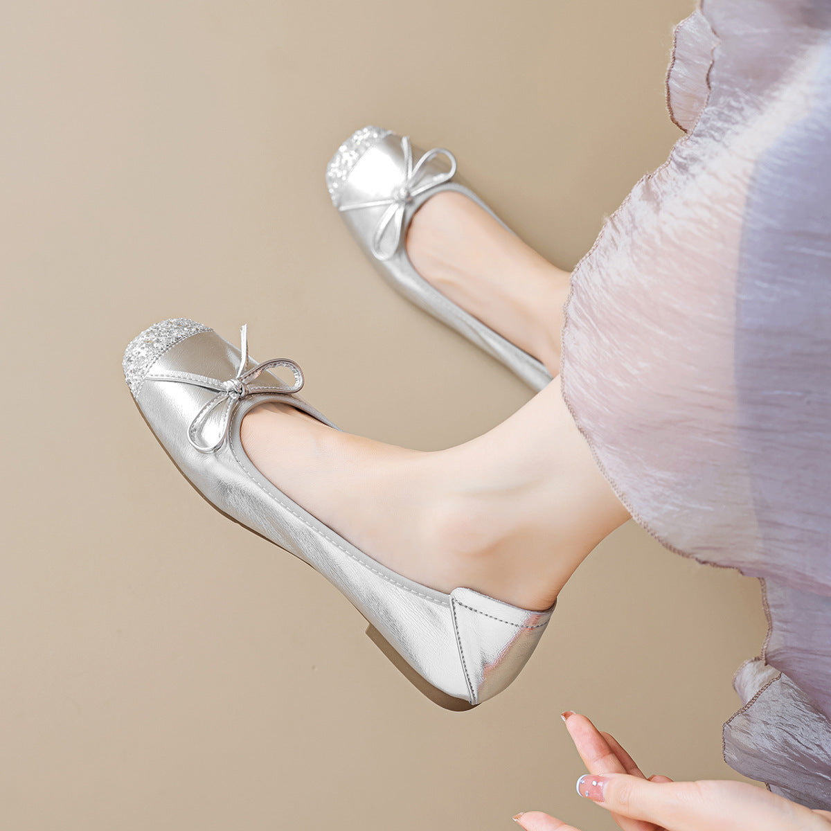 Élise Vintage Bow Mary Jane Ballet Flats