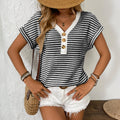 Léa Knitted V-Neck Short Sleeve Top
