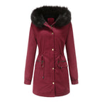 Léa Faux Fur Hooded Cinched Waist Parka