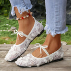 Élise Floral Lace Mary Jane Ballet Flats