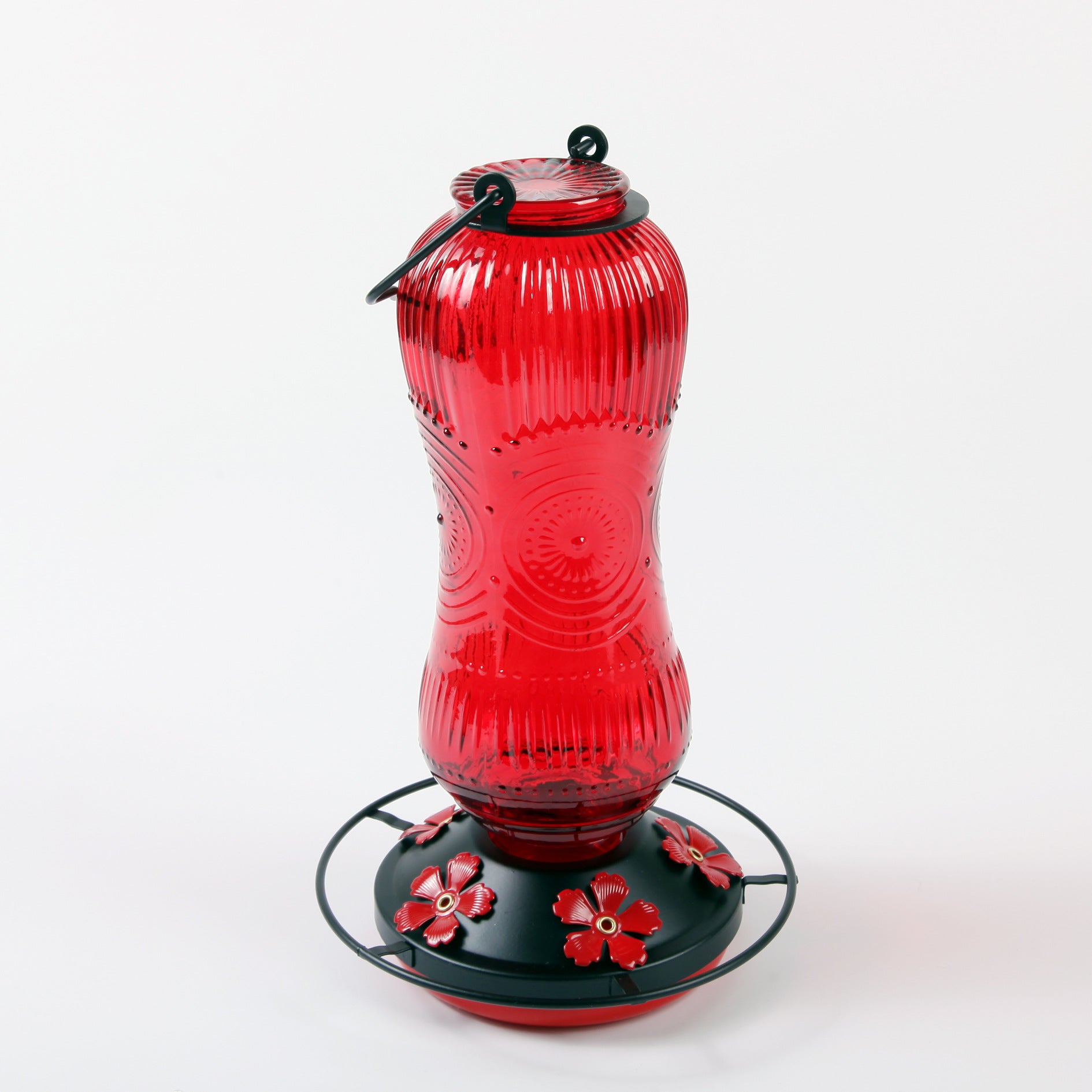 EdenCraft Artisan Glass Hummingbird Feeder with Ant Moat