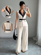 Léa Elegant Two-Piece Straight-Leg Suit