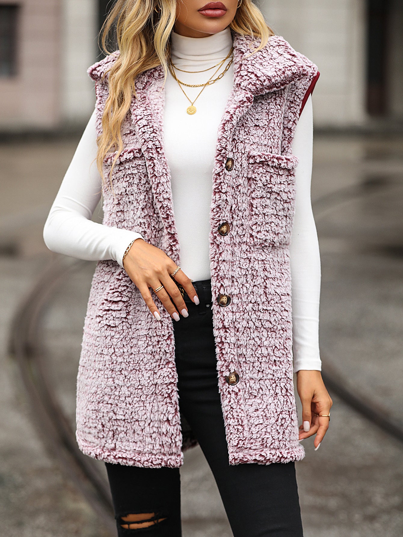 Léa Women's Velvety Plush Mid-Length Warm Vest