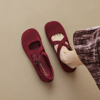 Élise Retro Cross-Strap Mary Jane Ballet Flats