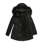 Léa Faux Fur Hooded Cinched Waist Parka