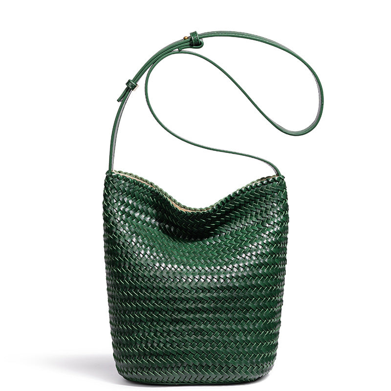 Élise Woven Vegan Leather Bucket Bag