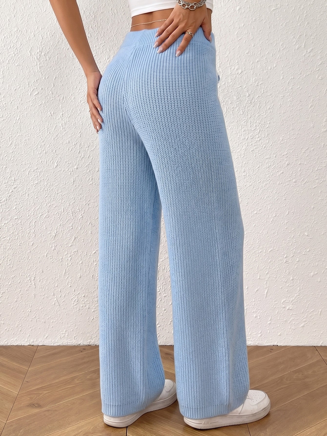 Léa Soft Knit Ribbed Drawstring Loungewear Pants