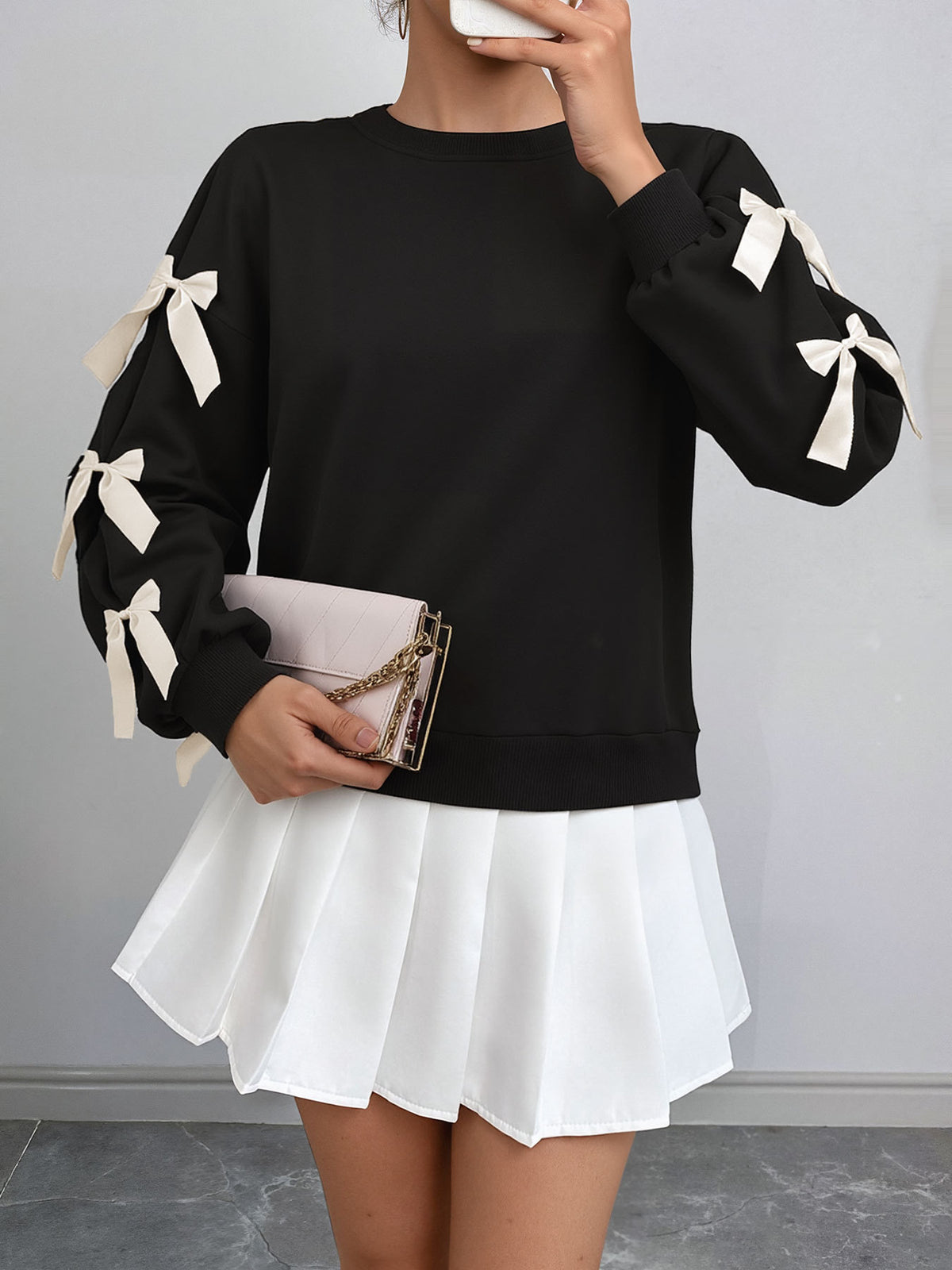 Léa Festive Christmas Bow Sweater Top