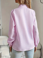 Léa Ruffled Stand Collar Blouse