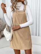 Penelope Casual Fall Corduroy Jumper Dress