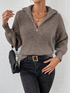 Léa Quarter-Zip Knit Pullover